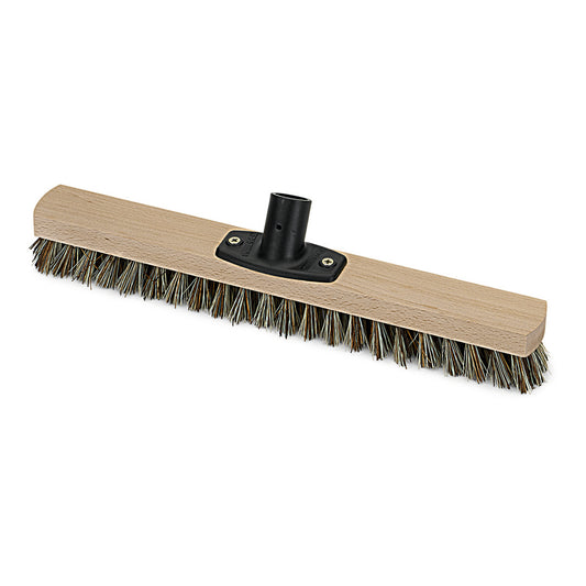 Der Nölle Profi Brush Power Stick Wischer Union (40 cm, hart) von Nölle Profi Brush Bürsten- & Pinseltechnik e.K. hat einen rechteckigen Kopf mit Union-Borsten, hellem Holzblock und schwarzer Fassung für 24-26 mm Stiele. Abgebildet schräg auf weißem Hintergrund.