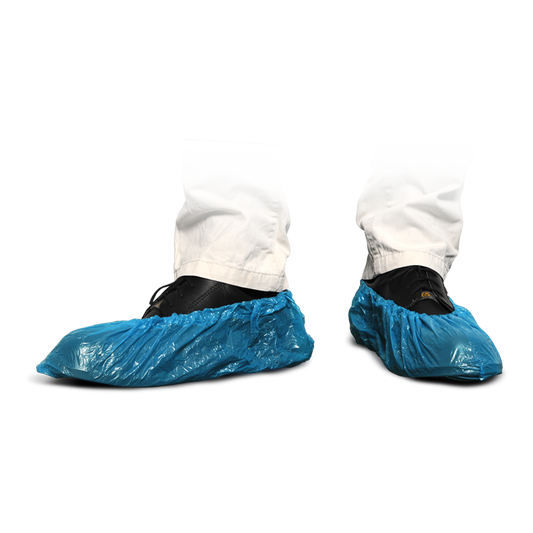 MaiMed-Cover PE shoe covers Disposable shoe covers made of PE, blue, 100 pieces/pack. | Pack (100 pieces)