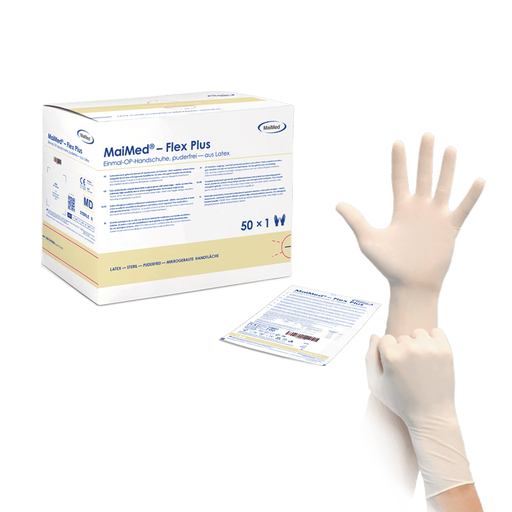 MaiMed-Flex Plus PF-sterile powder-free latex surgical gloves, 50 pairs/box