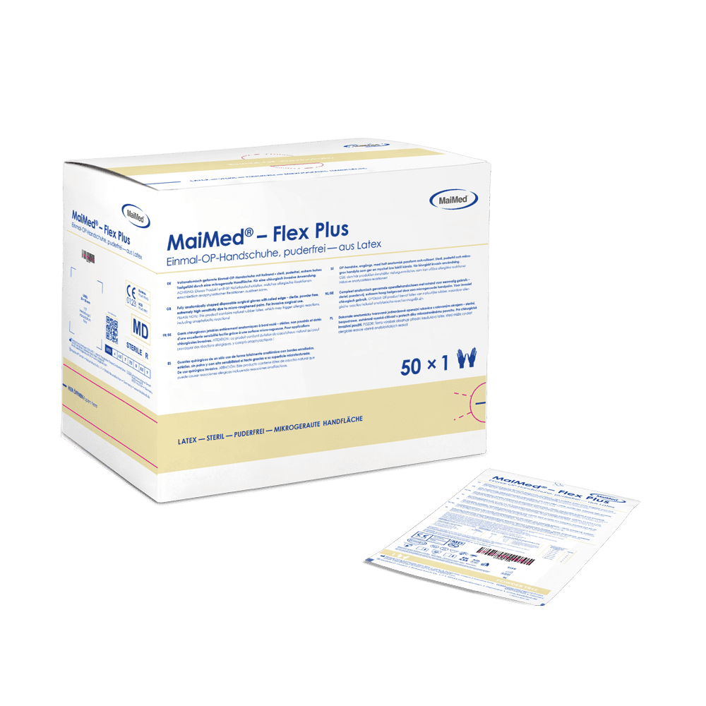 MaiMed-Flex Plus PF-sterile powder-free latex surgical gloves, 50 pairs/box
