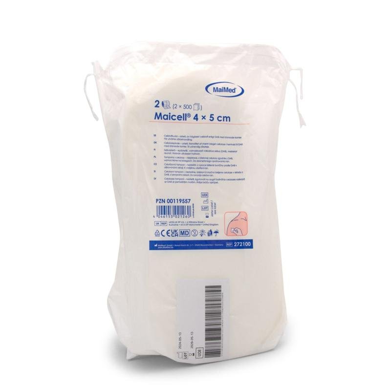 Maicell low-germ 4x5cm cellulose swabs 2x500 pieces/pack. | Pack (1000 pieces)