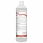 White plastic bottle with white cap and the inscription "Arcora zym-ex 1 liter surfactant-free carpet and upholstery cleaner" from Arcora International GmbH with German instructions on a white label with red accents. Suitable for cleaning carpets and upholstered furniture.