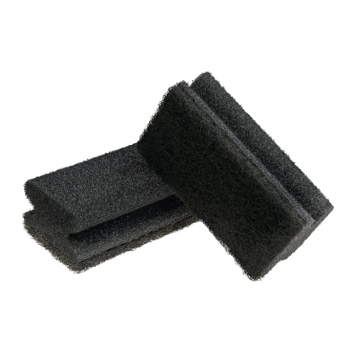 The 3M Deutschland GmbH Scotch-Brite® Grill Handle Sponge (1 piece) is a black, rectangular scouring pad with a rough texture, stacked on a white background - perfect for cleaning grills.
