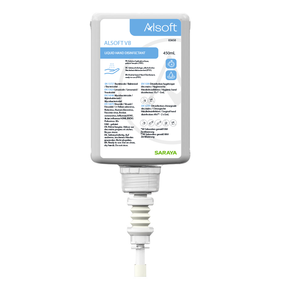 Saraya Alsoft VB hand disinfection