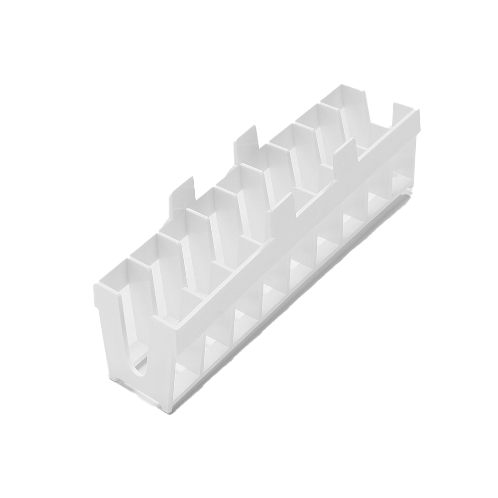 The melipul lid rinsing basket PP by Helmut Schwarz GmbH for 9 cup lids or medical trays is depicted on a plain white background. Made of polypropylene, it ensures order and clarity. (1 piece).