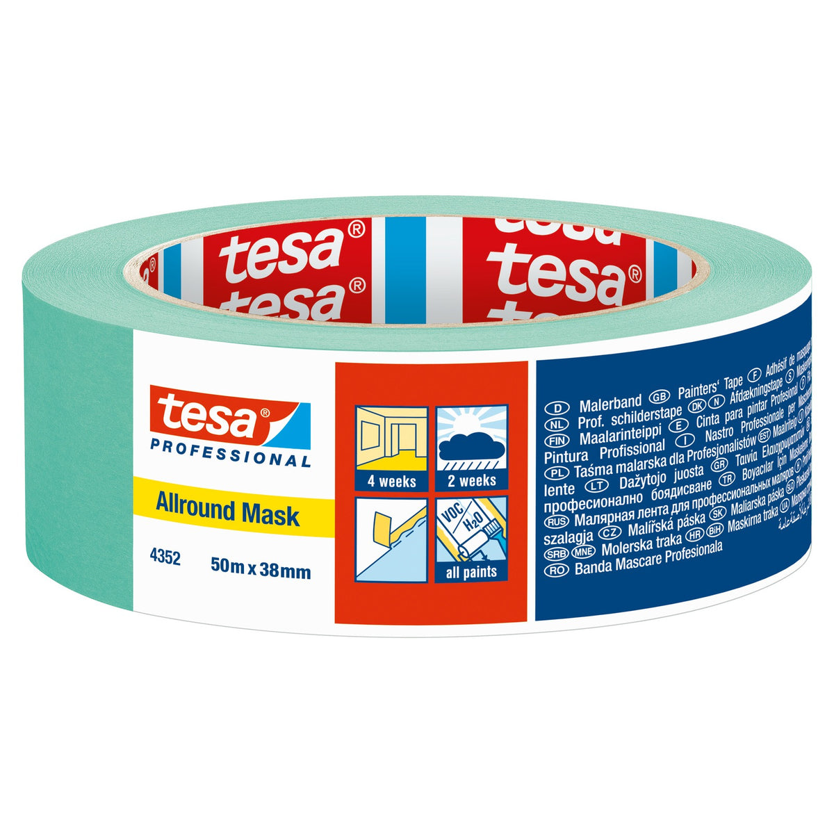 tesa Allround Mask 4352 Craftsmen, pastellgrün 50 m x 38 mm