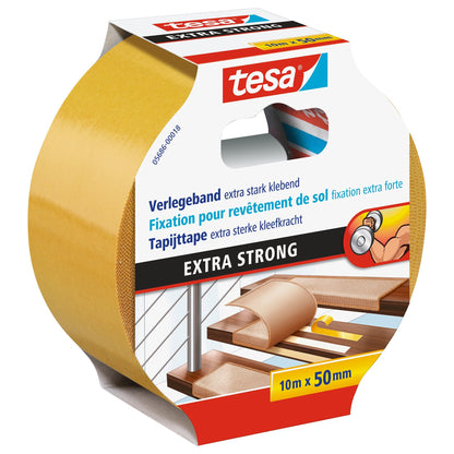 tesa 5686 Verlegeband, extra stark klebend, 10 m x 50 mm, weiß