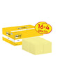 A yellow promotion pack of Post-it® notes (3M Deutschland GmbH), 38x51mm, 100 sheets/block, contains 16 blocks plus 4 free (16+4 FREE). Contains the iconic Post-it logo; notes are PEFC certified (SGSCH-PEFC-COC-110078).