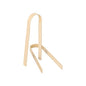A pair of PAPSTAR bamboo finger food tongs, 10 cm (50 pieces) from PAPSTAR GmbH with a simple U-design stands upright against a white background.