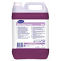 A 5-liter canister of Good Sense Floral from Diversey Deutschland GmbH & Co. OHG, a strongly perfumed all-purpose cleaner with O.N.T. technology, is a 5-liter canister from Diversey Deutschland GmbH OHG with product information and instructions for use on a white-purple label.