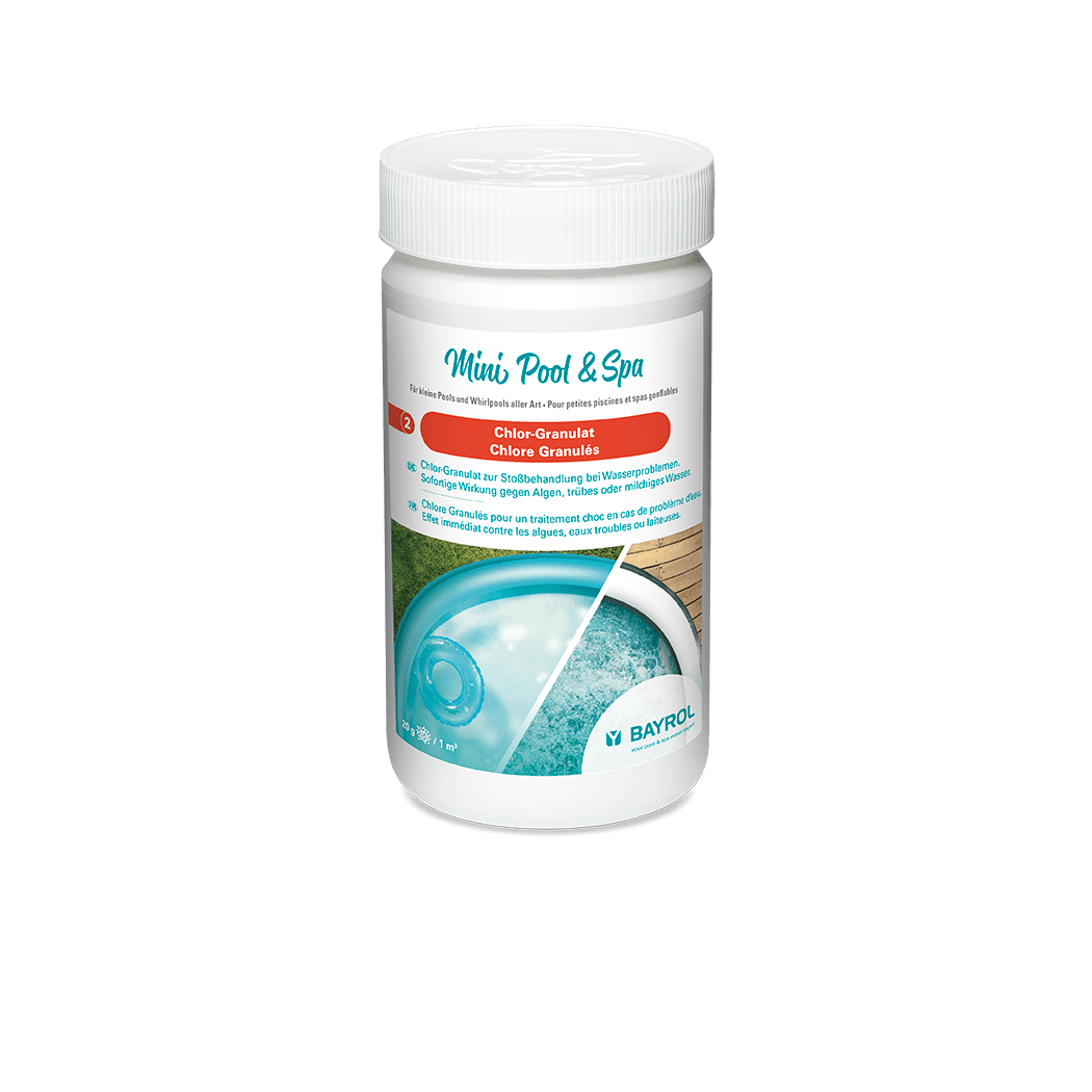 BAYROL Mini Pool & Spa chlorine granules 1 kg for impact treatment of water problems