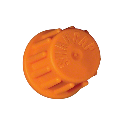 The B. Braun SwabCap® Luer Disinfection Cap from B. Braun Deutschland GmbH & Co. KG is an orange ribbed cap with the embossing “SWABCAP” on the top. It contains 70% IPA and is used to seal or protect medical devices in infusion therapy. Available in packs of 200 pieces.