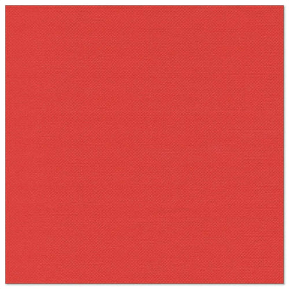 A square, flat surface in vibrant light red with a fine texture reminiscent of the 50 napkins "ROYAL Collection" 1/4-fold 40 x 40 cm red from PAPSTAR GmbH.