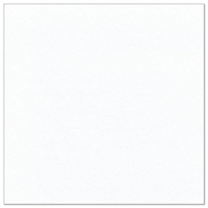 A white square paper napkin with fine texture from PAPSTAR GmbH, 50 napkins "ROYAL Collection", 1/4-fold, 40 x 40 cm, depicted on a white background.