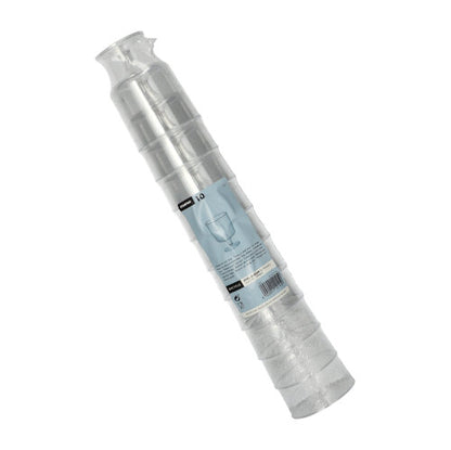 Starpak 10 stem glasses for red wine (0.2 l, Ø 7.2 cm, 10 cm height) made of clear PS, one-piece and wrapped in shrink wrap – perfect as elegant red wine glasses.