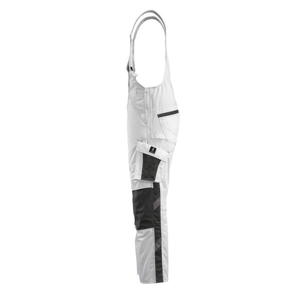 MASCOT® Augsburg dungarees, white/dark anthracite