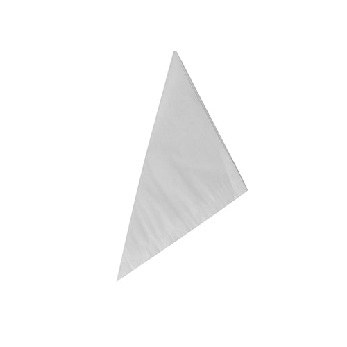 A PAPSTAR 1000 cone napkins, white cellulose napkin of the PAPSTAR GmbH is folded diagonally and placed on a white background.