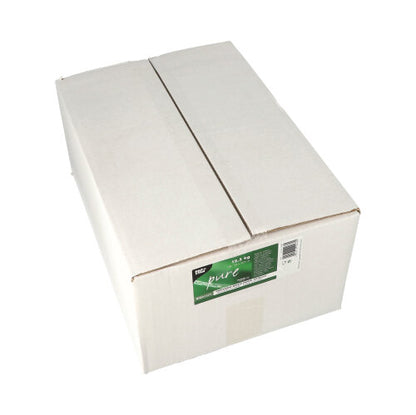 A closed, simple white box from PAPSTAR GmbH with a green and white label that reads "Parchment Substitute, "pure" white à 12.5 kg, greaseproof" on a white background.