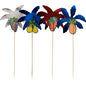 Set of 50 PAPSTAR decorative picks "Palm Leaves" (19.5 cm, assorted colors) by PAPSTAR GmbH - ideal for festive drinks and party snacks. The delivery comes in a cardboard tray for easy serving and storage.