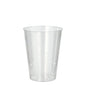 A Starpak 10 drinking cup made of PS (0.2 l, Ø 7.5 cm, 9.7 cm) stands crystal clear and empty against a white background. The transparent cup shows fine surface markings.