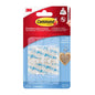 A pack of Command™ Mini Hooks, transparent, 17006CLR from 3M Deutschland GmbH contains 6 transparent hooks and 8 transparent strips. The blue-red packaging has French and English info, perfect for leaving no trace in your space.