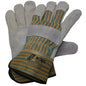 NITRAS SPLIT MASTER PRO, cow split leather gloves, green / red / yellow striped / gray, EN 388 cotton | Pack (12 pairs)