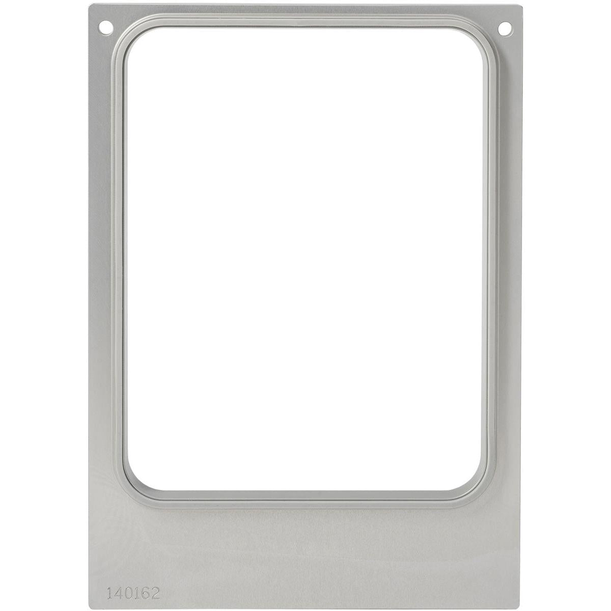 Pictured is a rectangular metal frame by Duni GmbH, designed for cassette DF10/20 for CPET trays 960, 1200, 1500 ml (Set | Pack of 1 piece), with rounded inner edges and two top corner holes. "140162" is engraved at the bottom left.