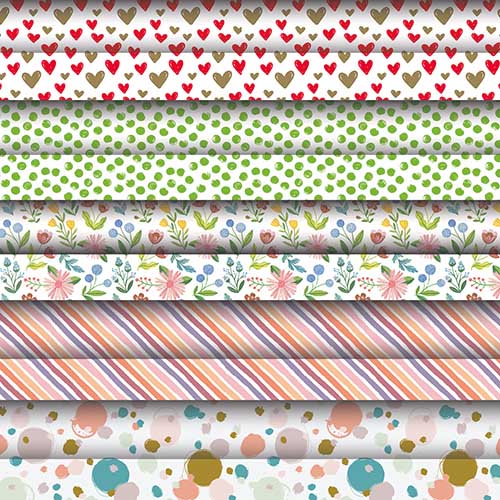 Six rolls of PAPSTAR gift wrap "Fantasy" (3 m x 70 cm) from PAPSTAR GmbH are suitable for any gift wrapping with their colorful patterns - hearts, dots, flowers, stripes, and circles.