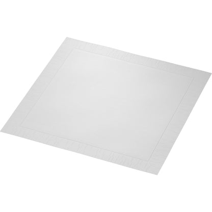 A single Duni GmbH classic napkin 40 x 40 cm, 4-ply, embossed 1/4 fold napkin is presented diagonally on a plain background, showing its subtly embossed edge and smooth center.