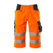 MASCOT® Luton three-quarter trousers, hi-vis orange/black-blue