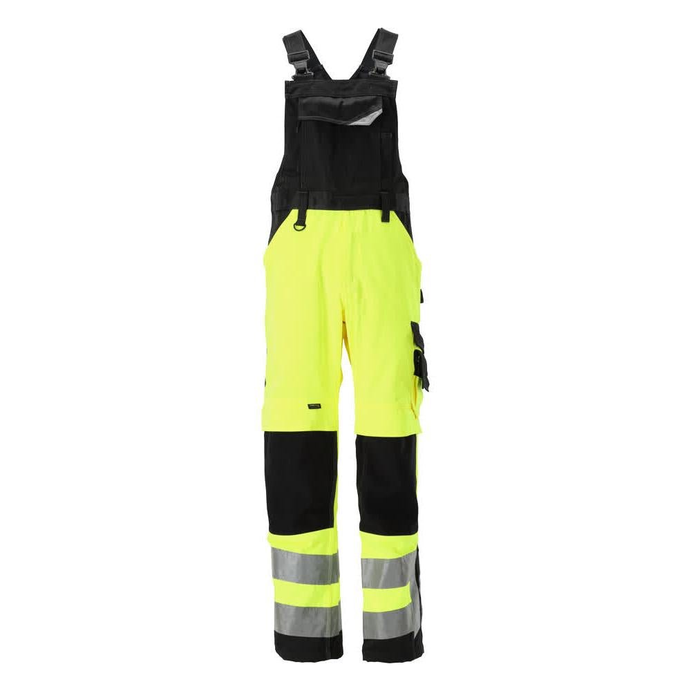 MASCOT® Newcastle dungarees, hi-vis yellow/black