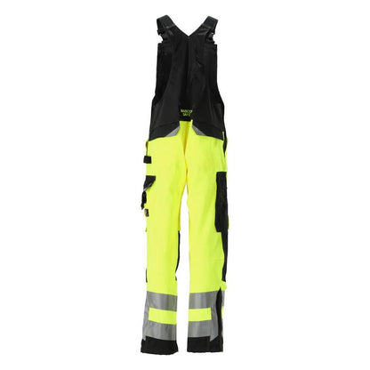 MASCOT® Newcastle dungarees, hi-vis yellow/black