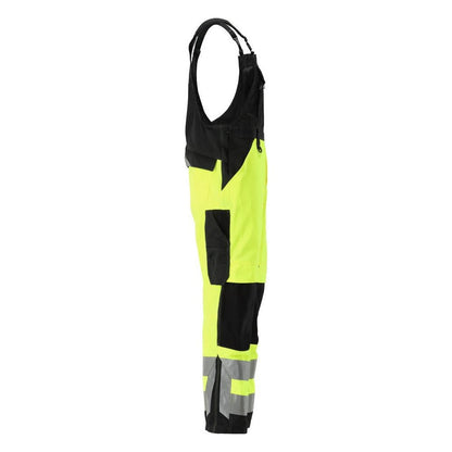 MASCOT® Newcastle dungarees, hi-vis yellow/black