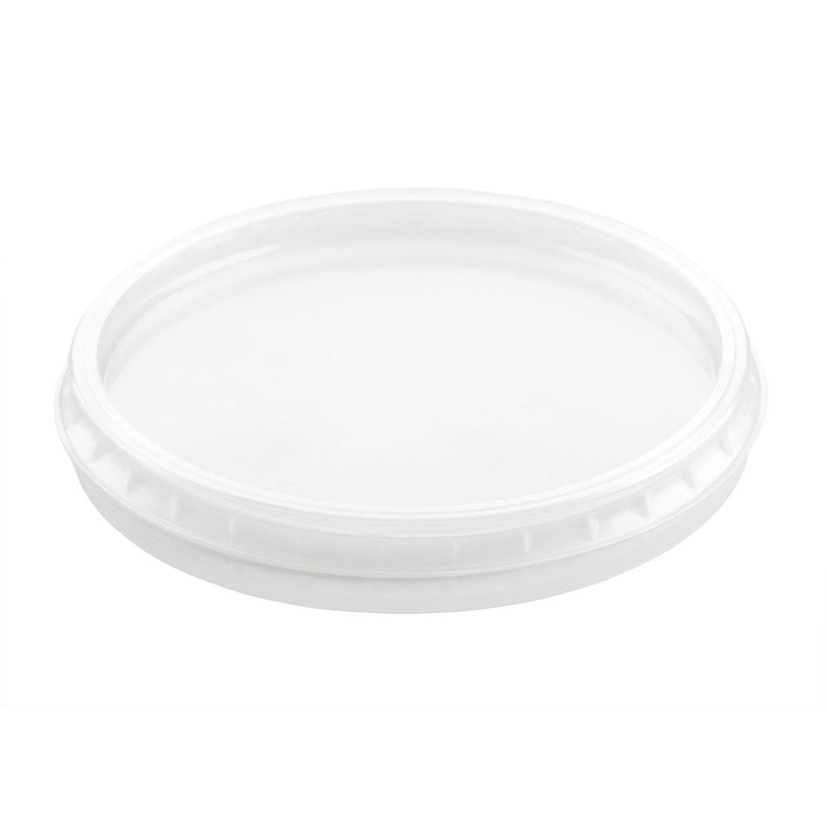 A transparent, round PP lid (101x101 mm) from Duni GmbH, depicted on a plain white background. The lid for 156421-25 is durable and ideal for packaging - comes in a pack of 50 pieces for reliable sealing.