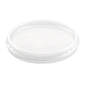 A transparent, round PP lid (101x101 mm) from Duni GmbH, depicted on a plain white background. The lid for 156421-25 is durable and ideal for packaging - comes in a pack of 50 pieces for reliable sealing.