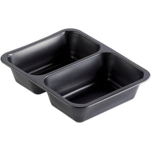 Die PP-Schale Caterline 2 Schwarz PP 227x178 von Duni GmbH bietet zwei rechteckige Fächer, ist antihaftend, mit tiefer und glatter Innenfläche - ideal für Catering-Veranstaltungen.