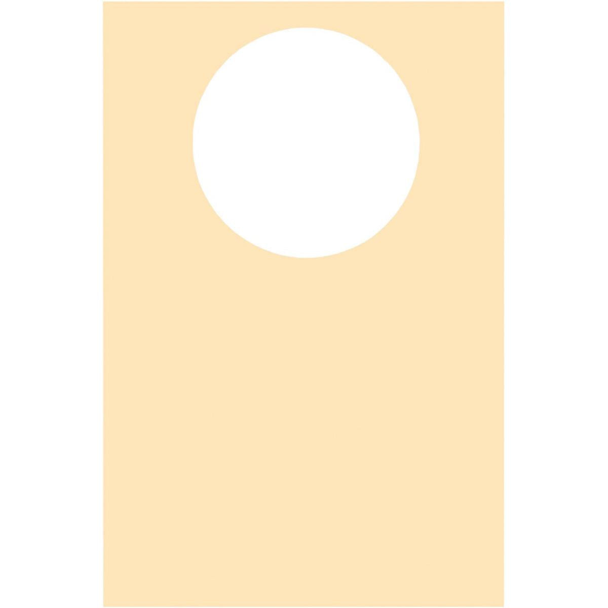 Ein cremefarbenes Dunicel-Lätzchen der Duni GmbH, 40x60 cm, mit einem großen kreisförmigen Ausschnitt in der oberen Mitte. Der Rest dieses hochwertigen Einweg-Lätzchens ist unbedruckt. Verkauft in Packungen zu 50 Stück.