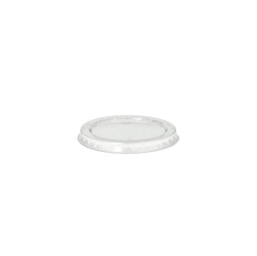 The Starpak 100 lid is a transparent, round PS plastic lid (Ø 6.7 cm, height 1 cm) on a plain white background. It is designed for disposable cups or containers, features a slightly raised edge, and is delivered in a pack of 100 pieces.