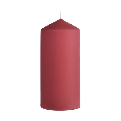 The Duni GmbH pillar candle (150 x 70 mm) is a red, cylindrical candle with a white wick that burns for approximately 50 hours and is depicted against a plain white background.