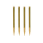 Four PAPSTAR finger food skewers (11 cm, natural wood) from PAPSTAR GmbH are arranged vertically against a white background - each with a pointed end and flat top. Perfect for parties, these 200-piece trays are sustainable and biodegradable.