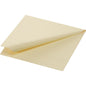 A single, folded Duni GmbH cell tissue napkin 24x24 cm, 3-ply, 1/4 cream-colored with subtle border embossing is displayed on a white background. The package contains 250 napkins.