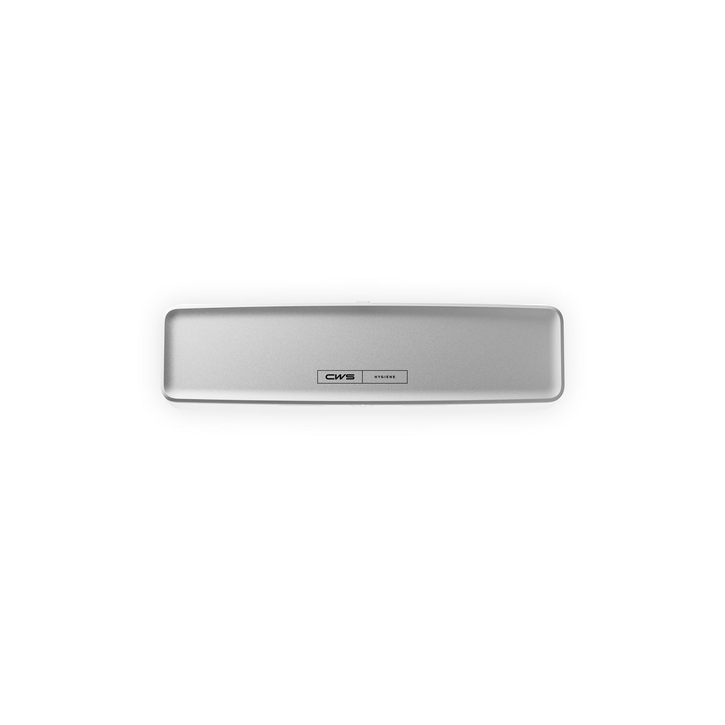 A simple, rectangular, silver rearview mirror with a black-and-white "CMS" logo and "System" label, photographed on a white background, reminiscent of the design of the CWS PureLine Front Panel for PureLine Air Bar by CWS.