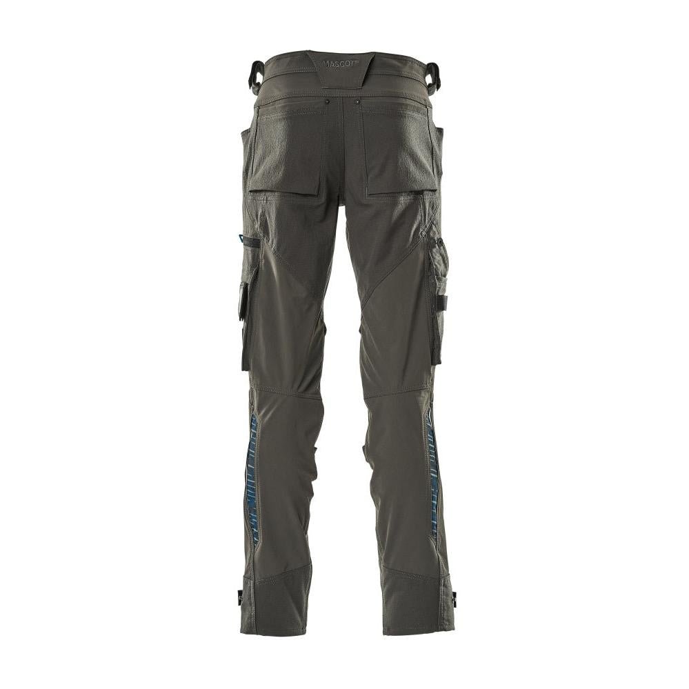Trousers with knee pockets made of Dyneema, stretch trousers, dark anthracite