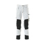 Trousers with knee pockets, stretch, light trousers, white