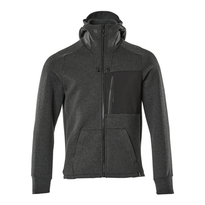 Hooded sweatshirt, zip hooded sweatshirt, black-mottled/black