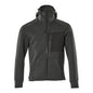 Hooded sweatshirt, zip hooded sweatshirt, black-mottled/black
