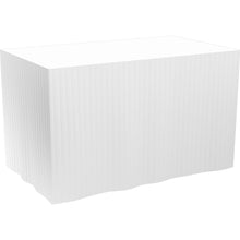 A roll of Evolin table skirting by Duni GmbH (72 cm x 4 m, cream-colored) is presented against a white background, with the neatly folded and pressed edges visible for an elegant table decoration.