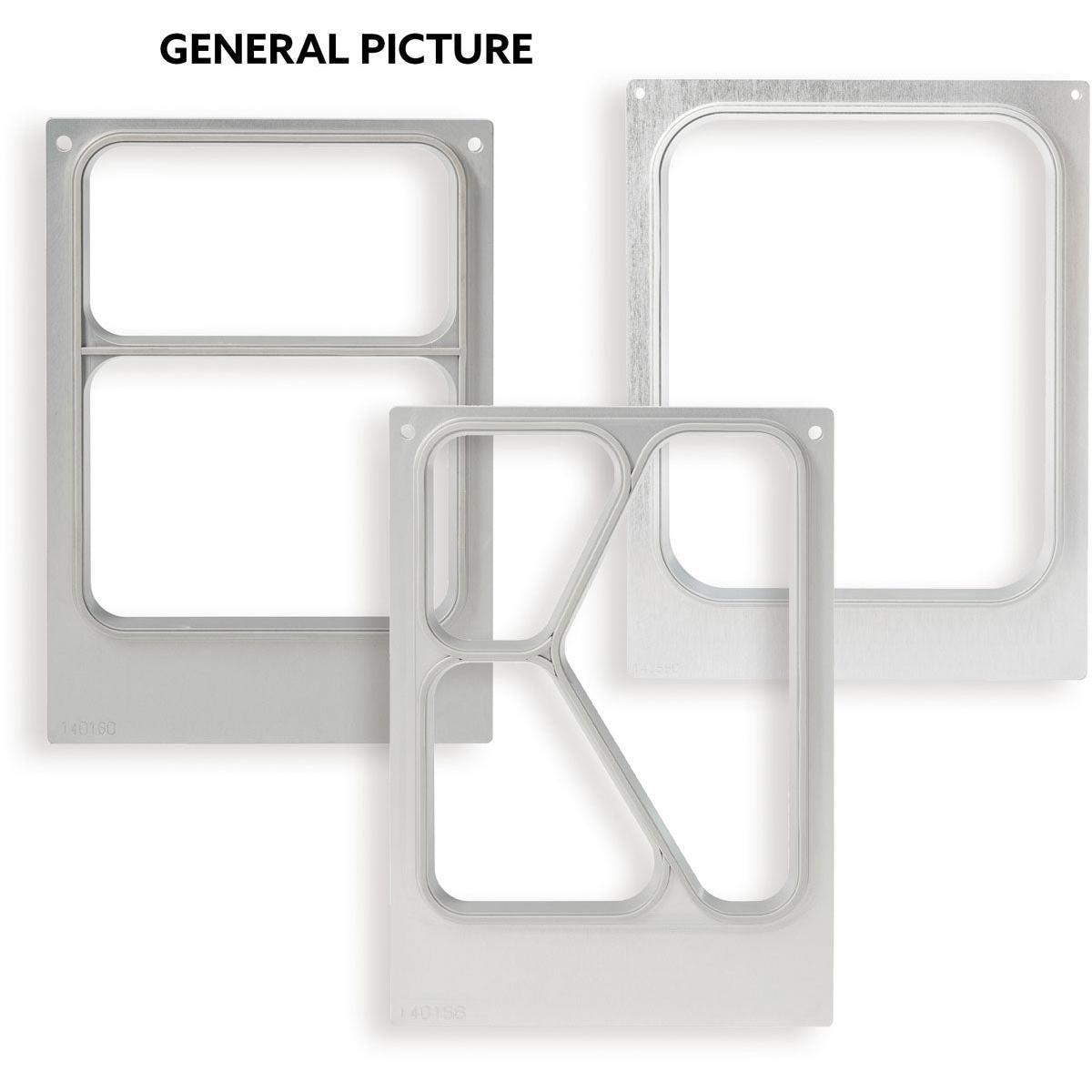 Three DF 15/DF25 cassettes for square menu box 750 ml/1000 ml (single-use) by Duni GmbH are depicted upright against a white background, with the text "GENERAL IMAGE" at the top edge.