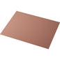 Depicted is a flat, rectangular copper plate on a white background, which in its shape resembles the Duni GmbH paper placemats 35x45 cm in chestnut brown (pack of 250 pieces). The smooth surface appears reflective.
