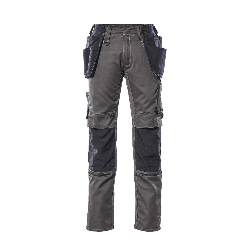 Trousers with hanging pockets, light weight trousers, dark anthracite/black